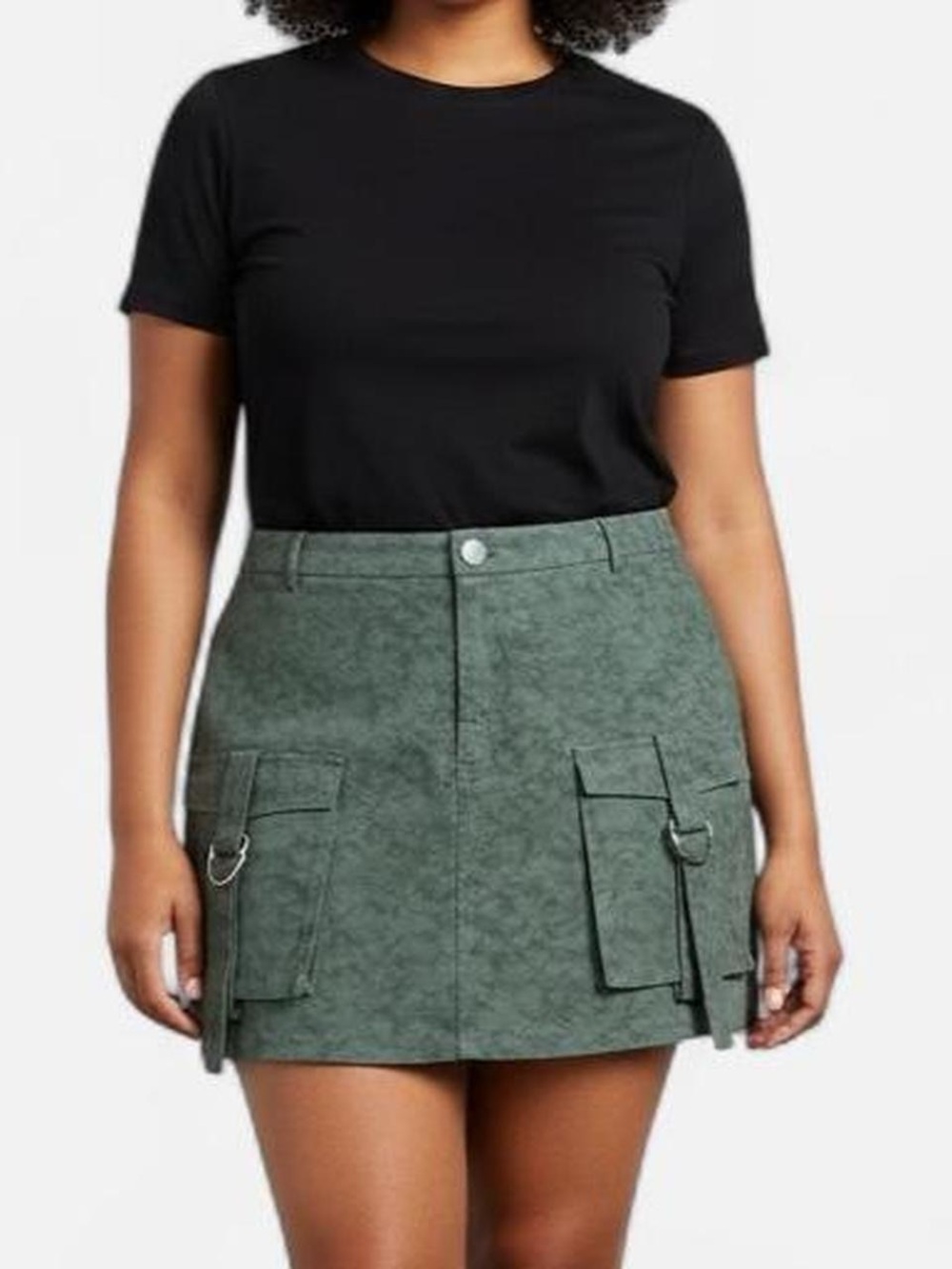 PrettyLittleThing Faux Leather Cargo Mini Skirt sz 24